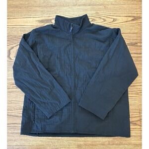 Eileen Fisher Women's Black Crinkle Textured Lightweight Italian Fabric‎ Jacket